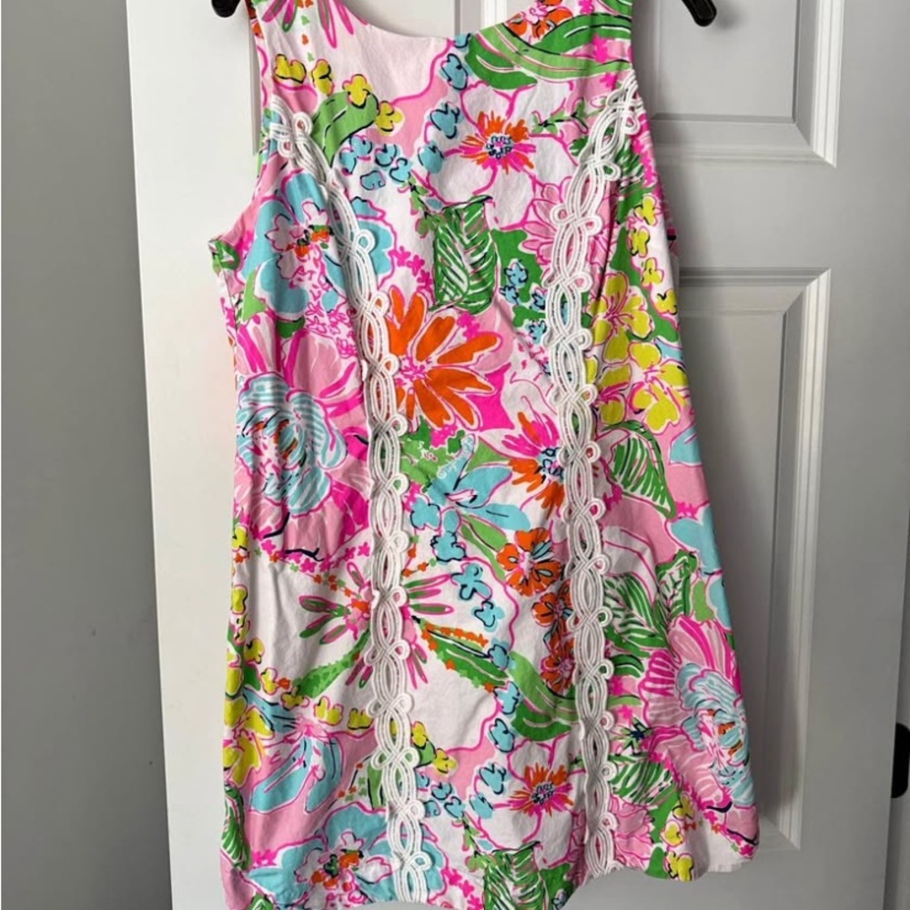 Lilly Pulitzer Sz 16 Floral Dress - Pink, Green, Blue, Orange